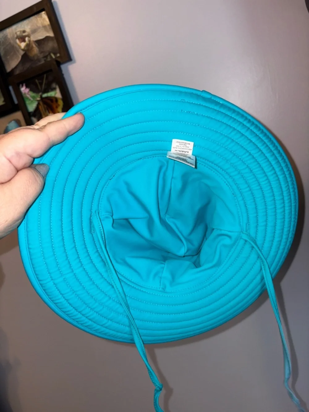 Ruffle Butts Swim Hat in Teal Ribbed Wide Brim size 0-12 Months